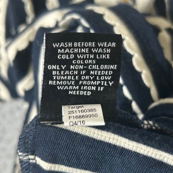 Victoria Beckham For Target Top Girl M Navy White Striped Embroidered Bee Collar - Picture 8 of 9